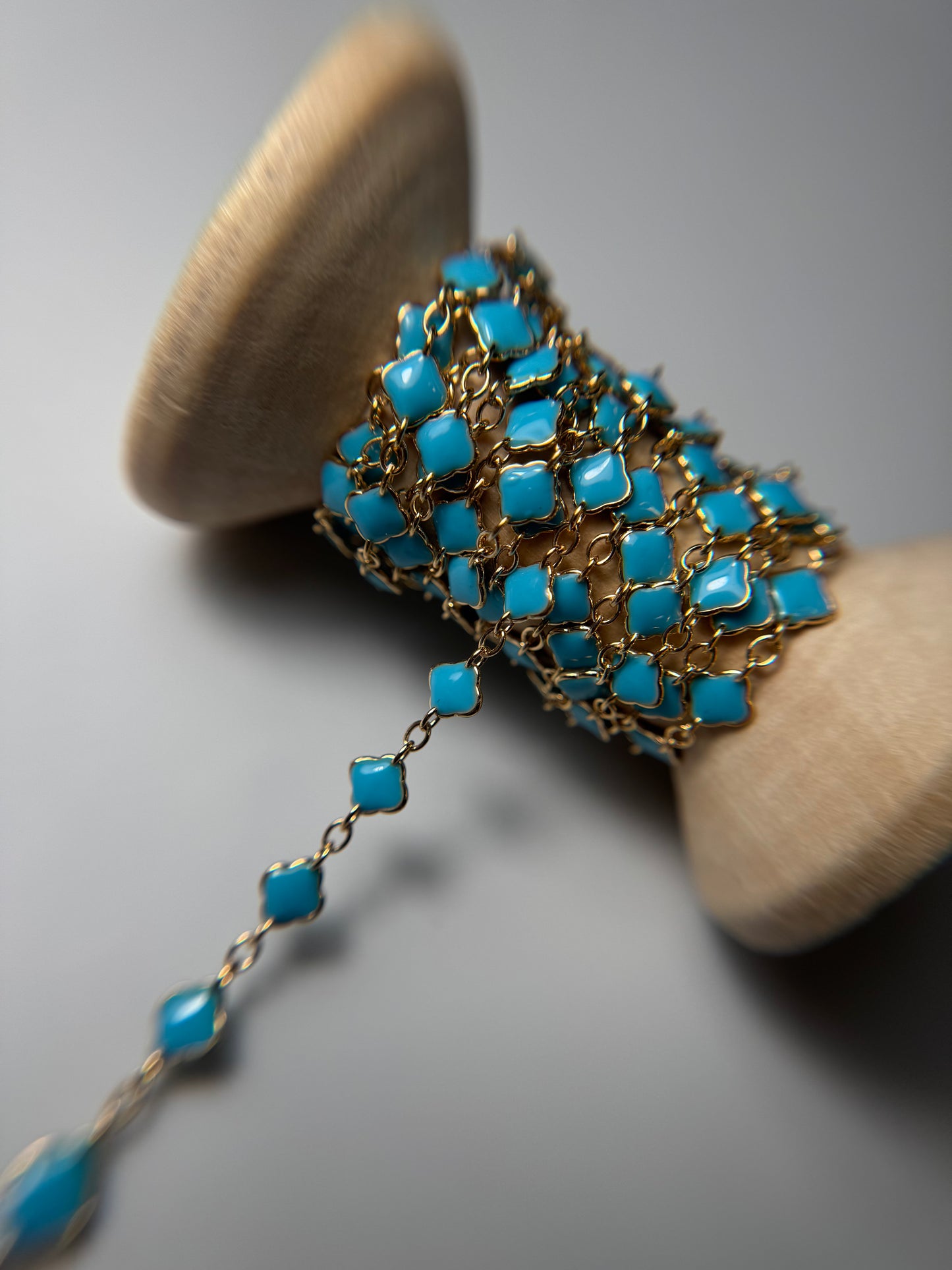 Baby Blue Enamel Clover